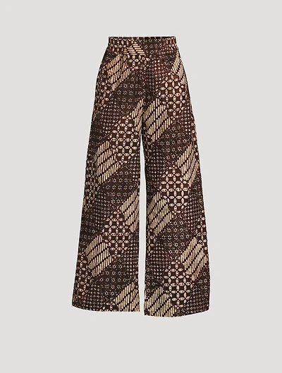 Rylee Cotton High-Waisted Wide Pants