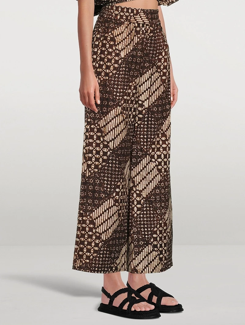 Rylee Cotton High-Waisted Wide Pants