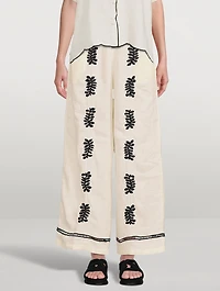 Carter Linen High-Waisted Wide Pants