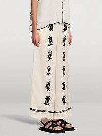 Carter Linen High-Waisted Wide Pants