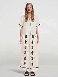 Carter Linen High-Waisted Wide Pants