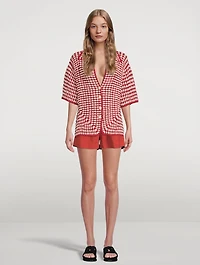 Alex Cotton Crochet Short-Sleeve Shirt