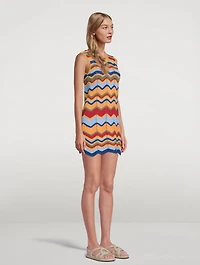 Juni Cotton Crochet Sleeveless Mini Dress