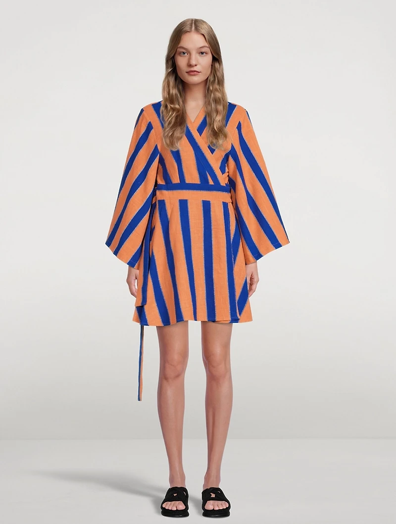 Lenny Cotton Striped Mini Dress