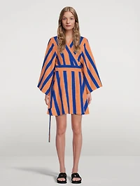 Lenny Cotton Striped Mini Dress