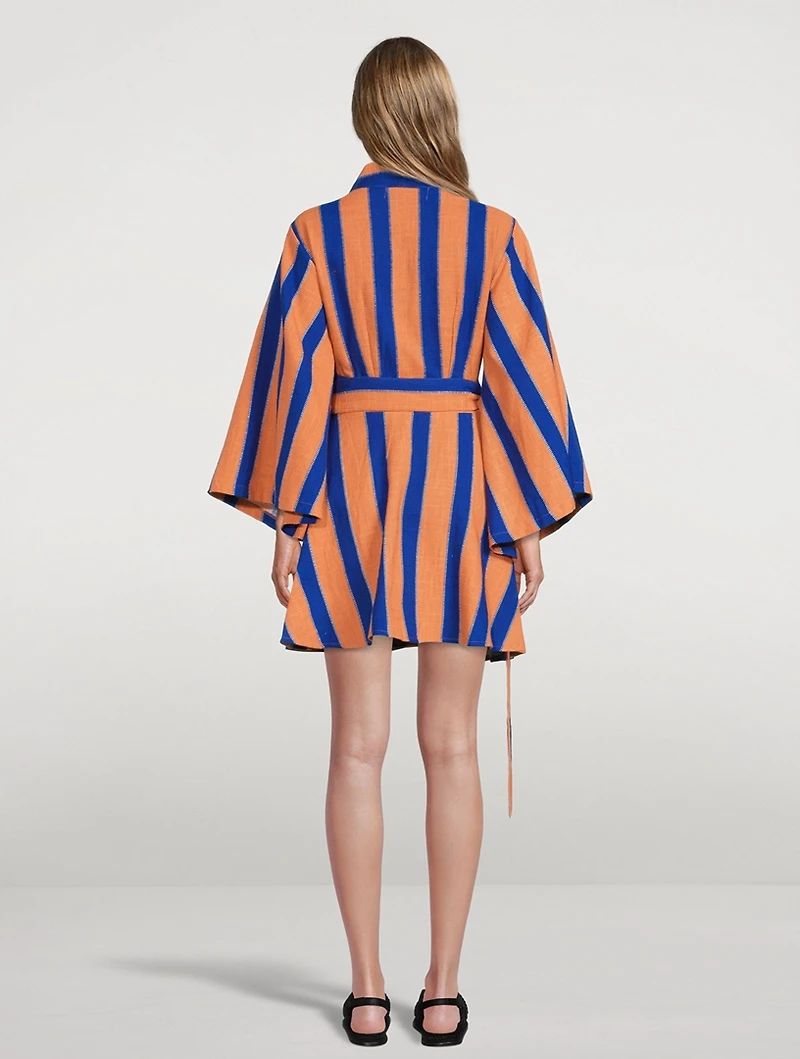 Lenny Cotton Striped Mini Dress