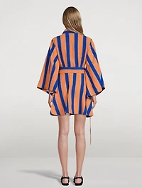 Lenny Cotton Striped Mini Dress