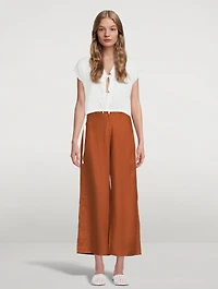 Louise Linen High-Waisted Wide Pants