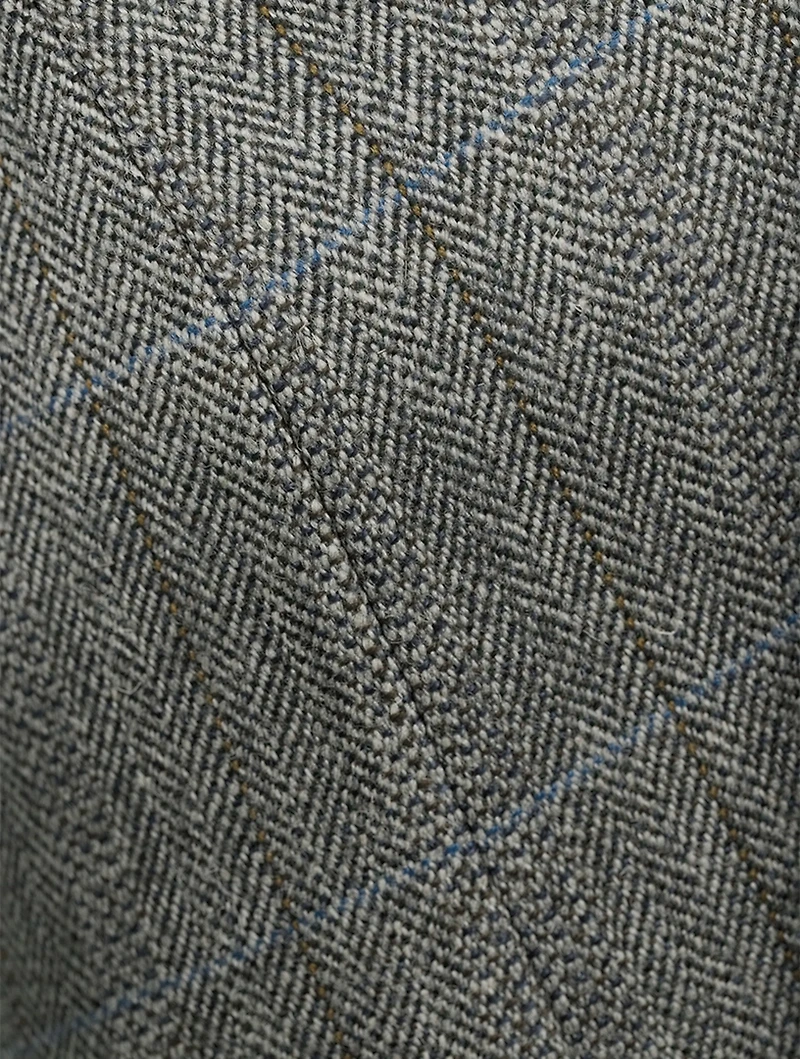 Herringbone Wool Midi Skirt