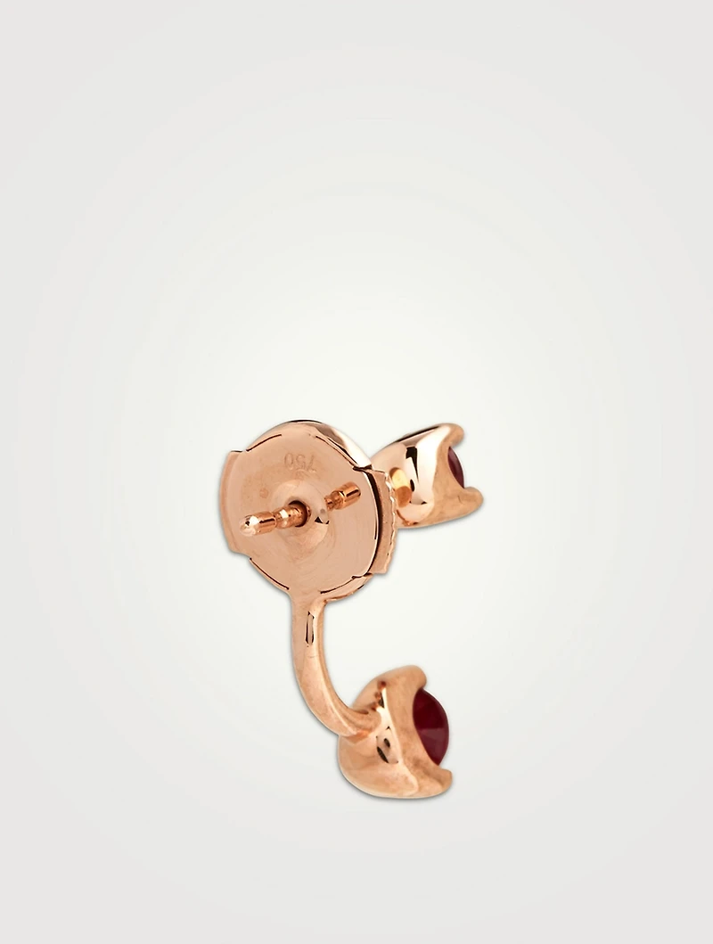 18K Rose Gold Ruby Orbit Earring