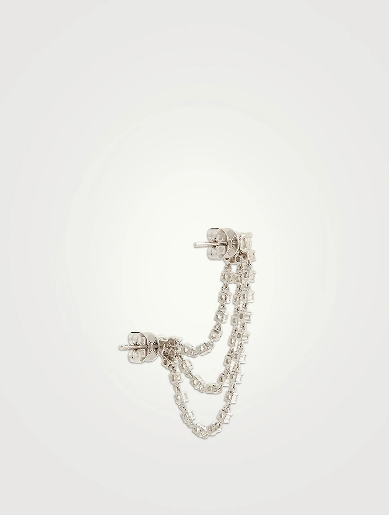 Bianca 18K Gold Double Piercing Loop Earring With Diamonds