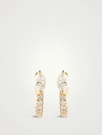 Bobbi 18K Gold Huggie Hoop Earrings With Marquis Diamonds