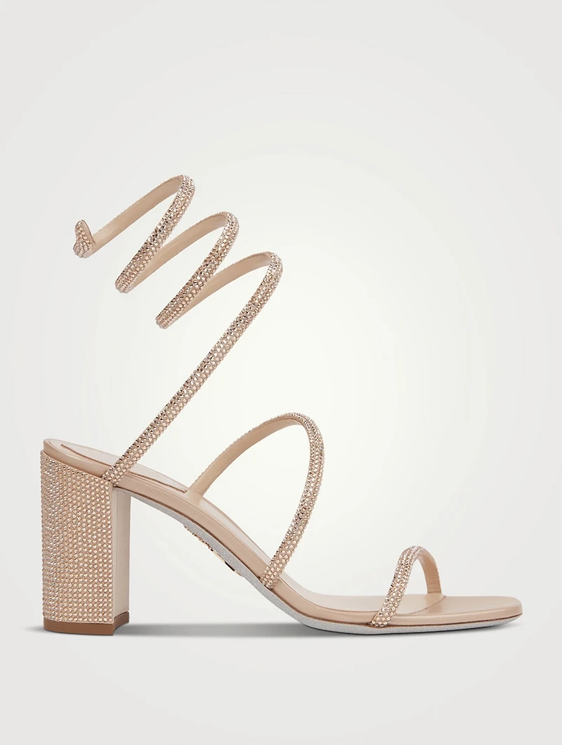 Cleo Crystal Satin Sandals