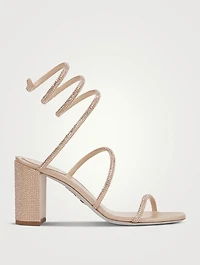 Cleo Crystal Satin Sandals