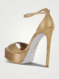 Crystal Satin Platform Sandals