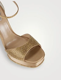 Crystal Satin Platform Sandals