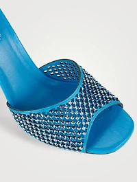 Ginger Crystal Satin Mules
