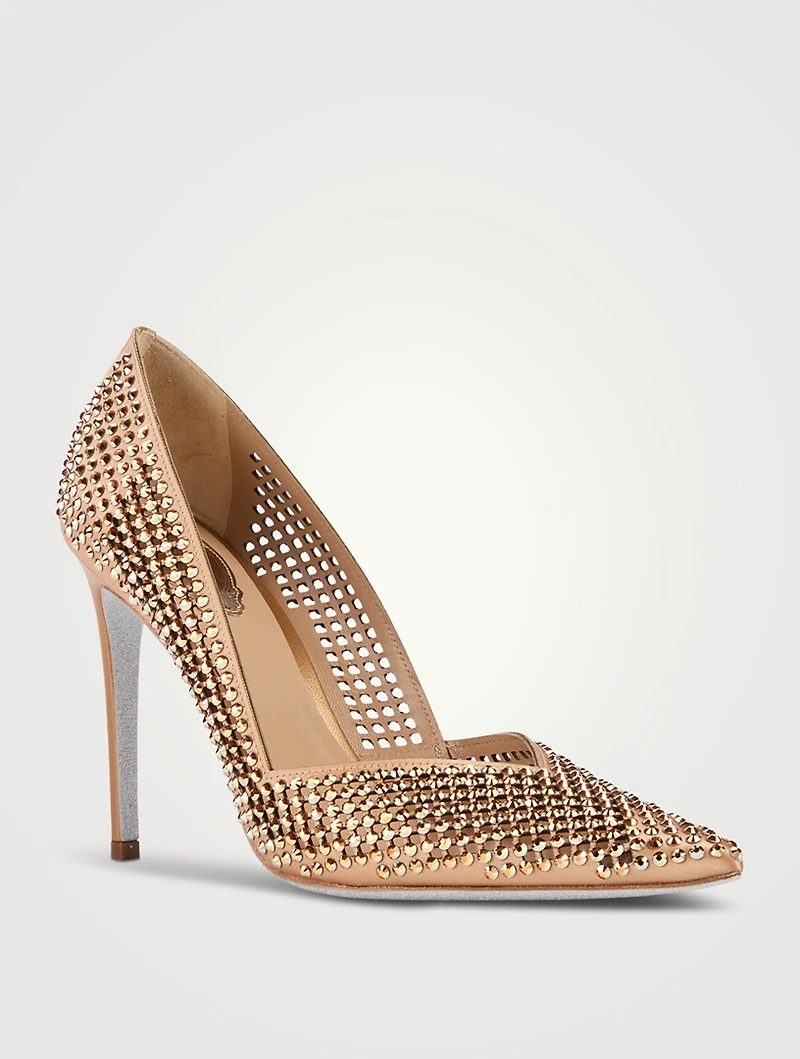 Ginger Crystal Satin Pumps