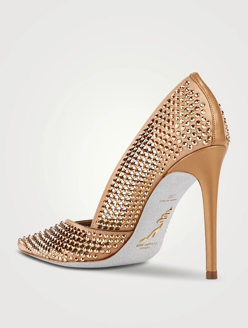 Ginger Crystal Satin Pumps