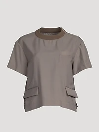 Wool-Blend Flap Pocket T-Shirt