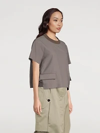 Wool-Blend Flap Pocket T-Shirt