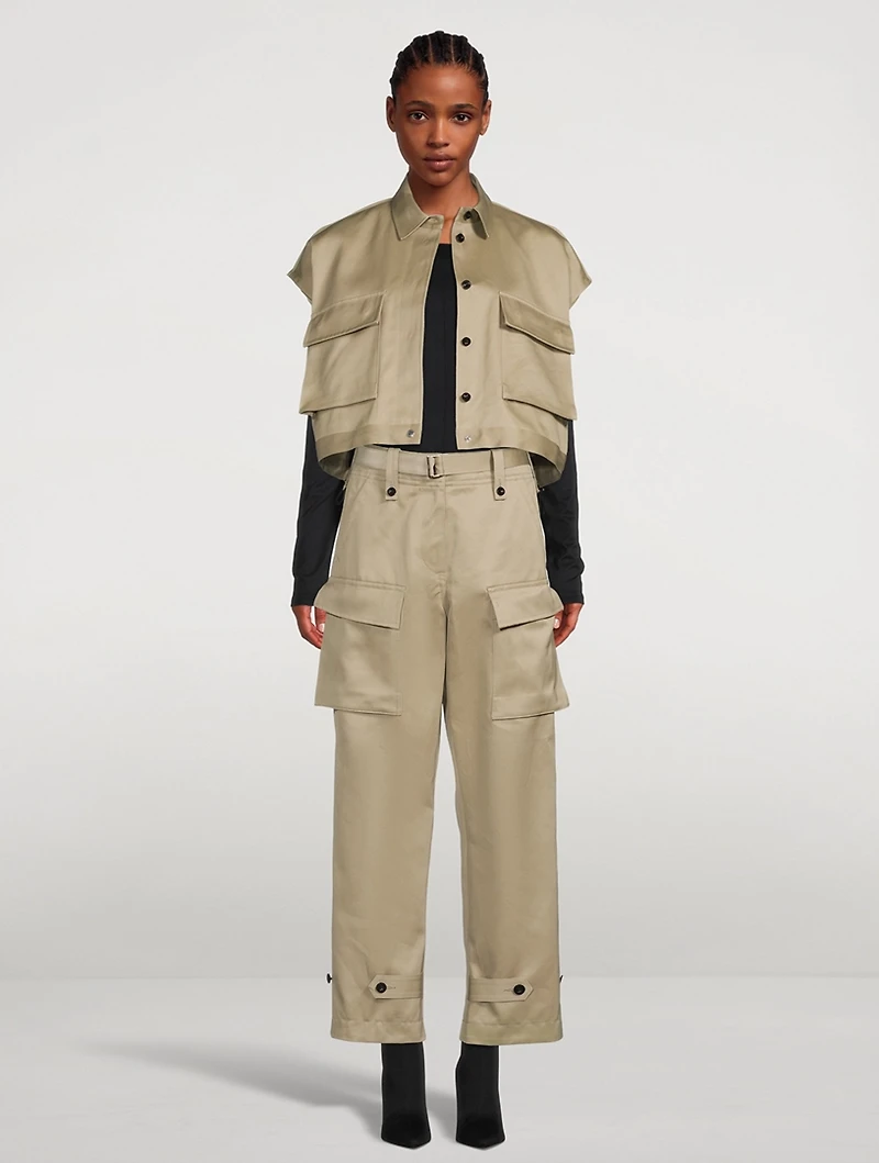 Cap-Sleeve Cargo Shirt