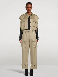 Cap-Sleeve Cargo Shirt