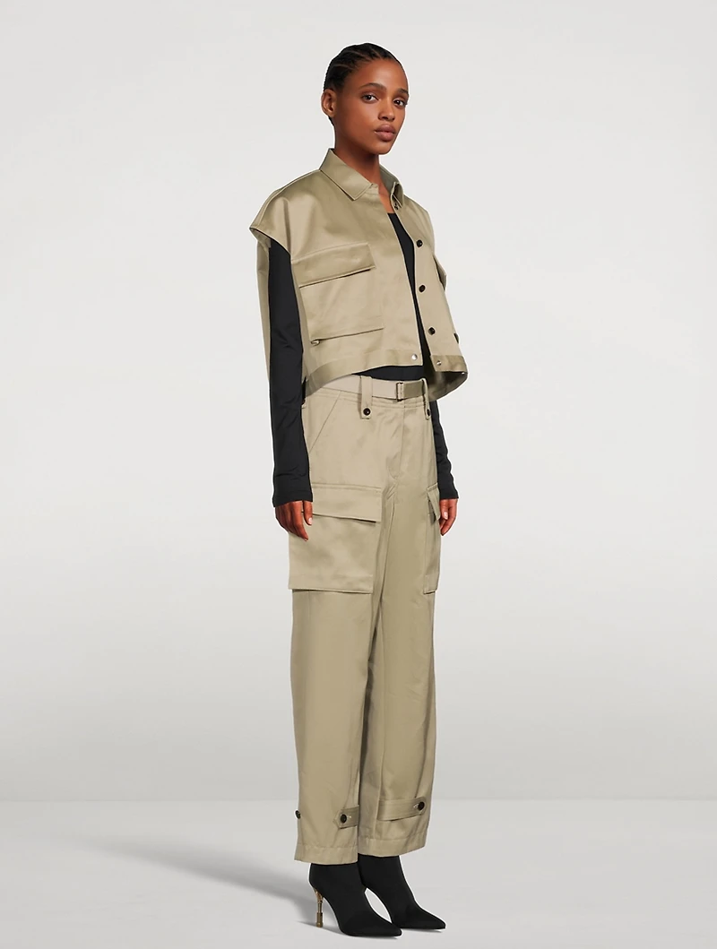 Cap-Sleeve Cargo Shirt