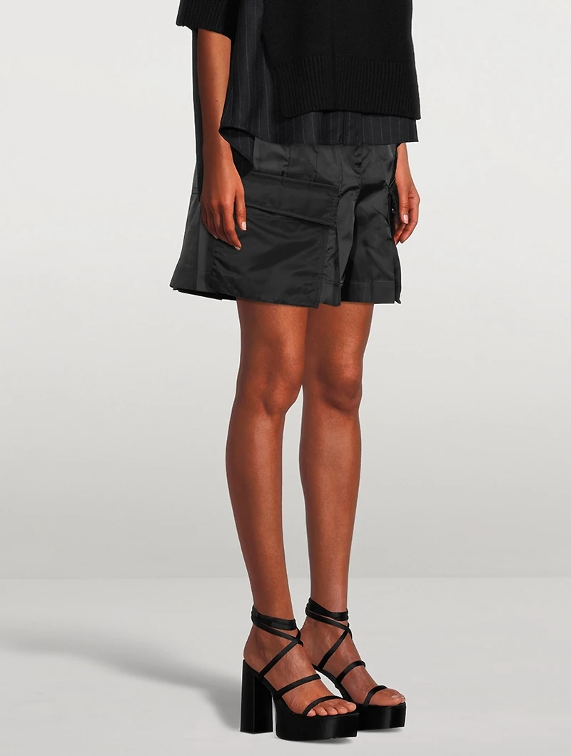 Nylon Twill Cargo Shorts