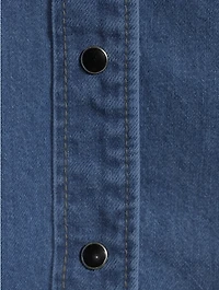 Puff-Sleeve Denim Shirt