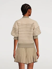 Short-Sleeve Striped Sweater