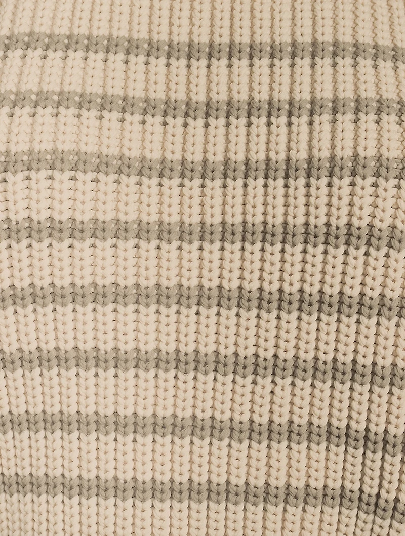 Short-Sleeve Striped Sweater