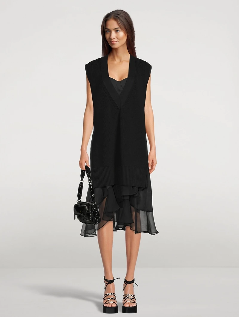 Mixed-Media Sleeveless Dress