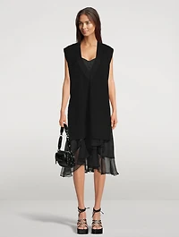 Mixed-Media Sleeveless Dress