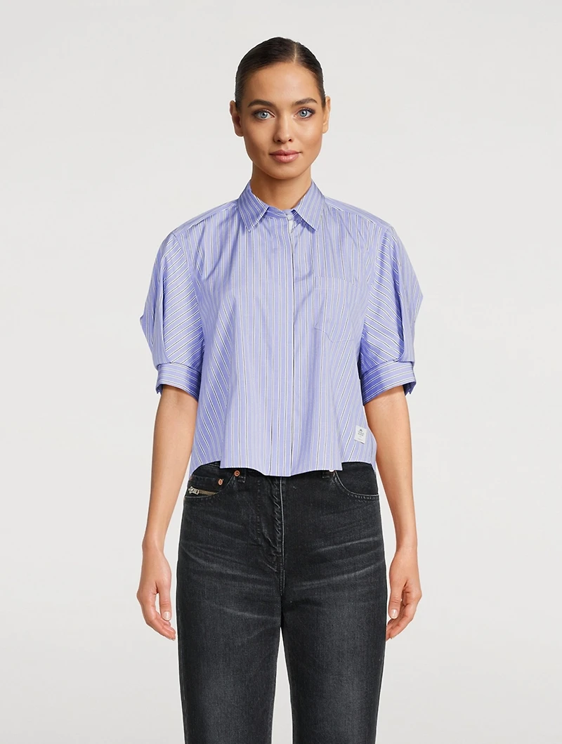 Sacai x Thomas Mason Poplin Shirt Stripe Print