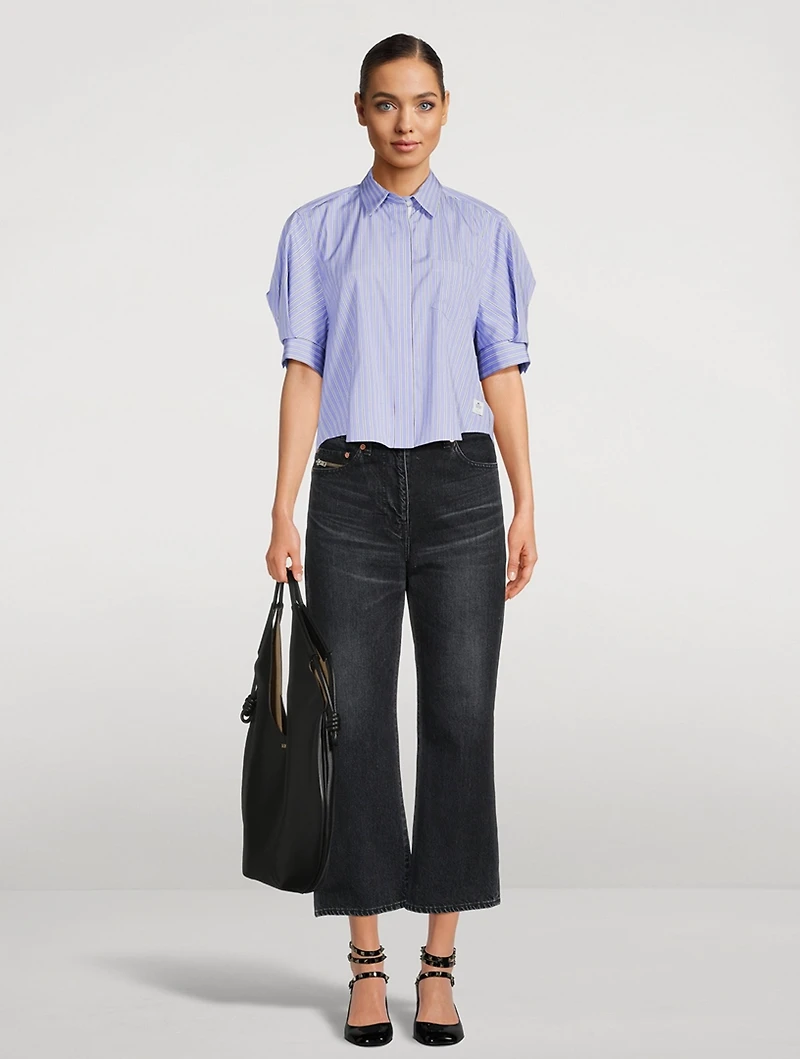 Sacai x Thomas Mason Poplin Shirt Stripe Print