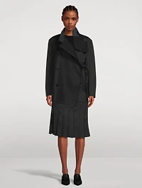 Pleated Midi Skirt Chalk Stripe Print