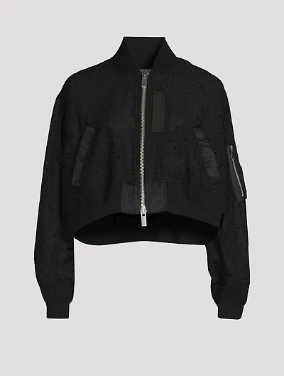 Logo-Embroidered Bomber Jacket