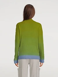 Dip-Dyed Wool Cashmere Turtleneck Sweater