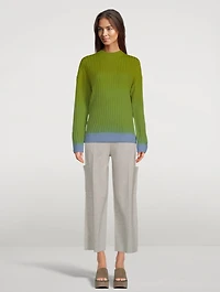 Dip-Dyed Wool Cashmere Turtleneck Sweater