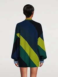 Wool Cashmere Striped Cardigan