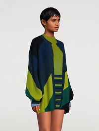 Wool Cashmere Striped Cardigan