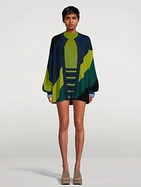 Wool Cashmere Striped Cardigan
