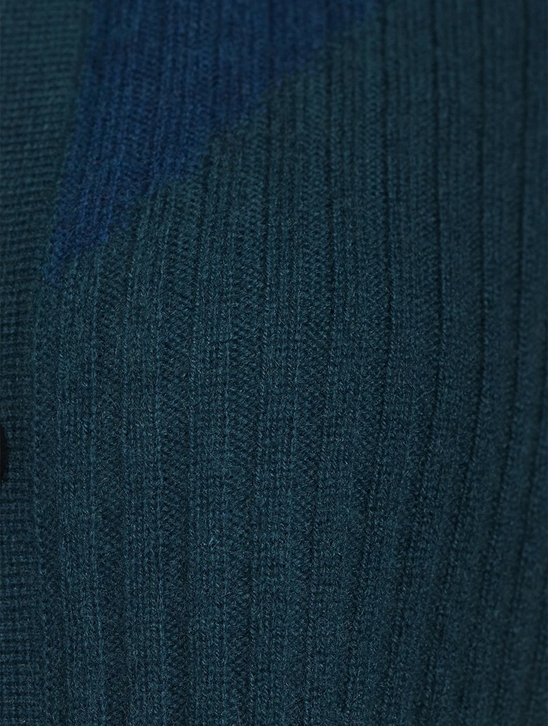 Wool Cashmere Striped Cardigan