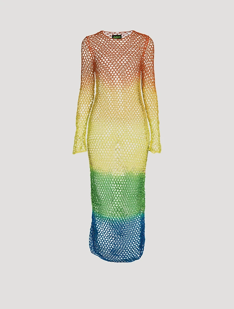 Colourblock Crochet Maxi Dress