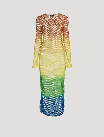 Colourblock Crochet Maxi Dress