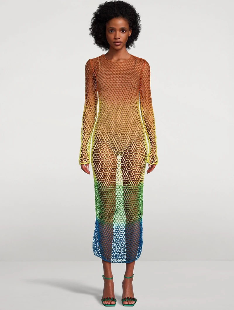 Colourblock Crochet Maxi Dress