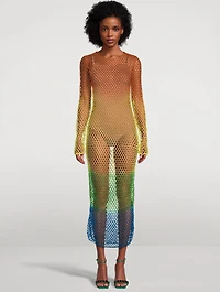 Colourblock Crochet Maxi Dress
