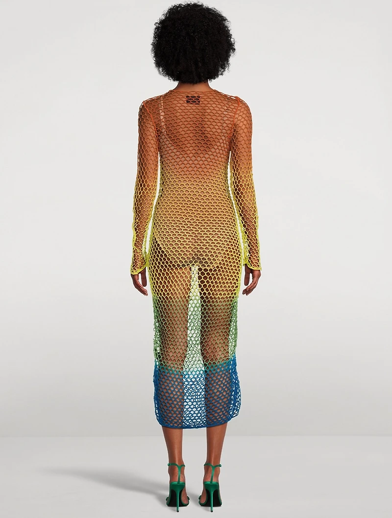 Colourblock Crochet Maxi Dress