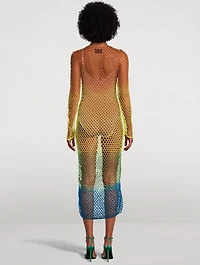 Colourblock Crochet Maxi Dress